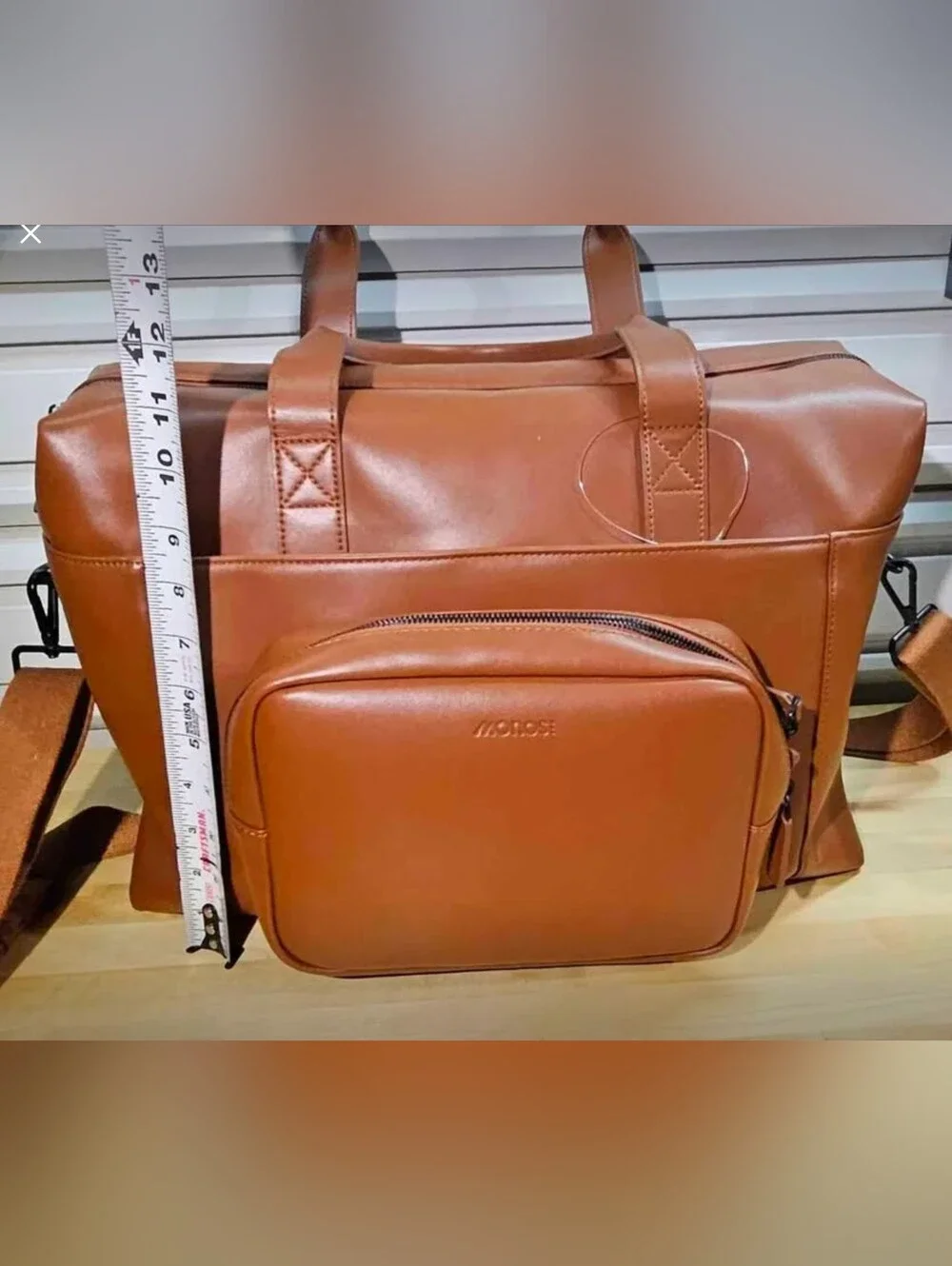 Monos Metro Duffel with QuickSnap Metro Kit - Saddle Tan Vegan Leather